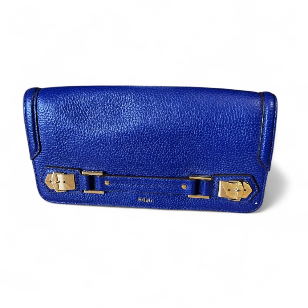 Ralph Lauren Leather Blue Clutch - Picture 2 of 10